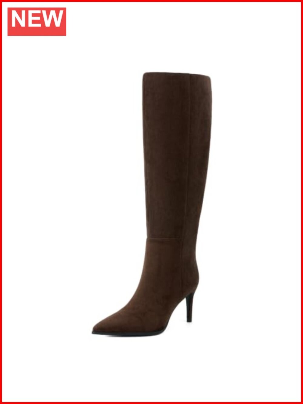 Women's Knee High Boots Pointed Toe Stiletto Heel Faux Suede
